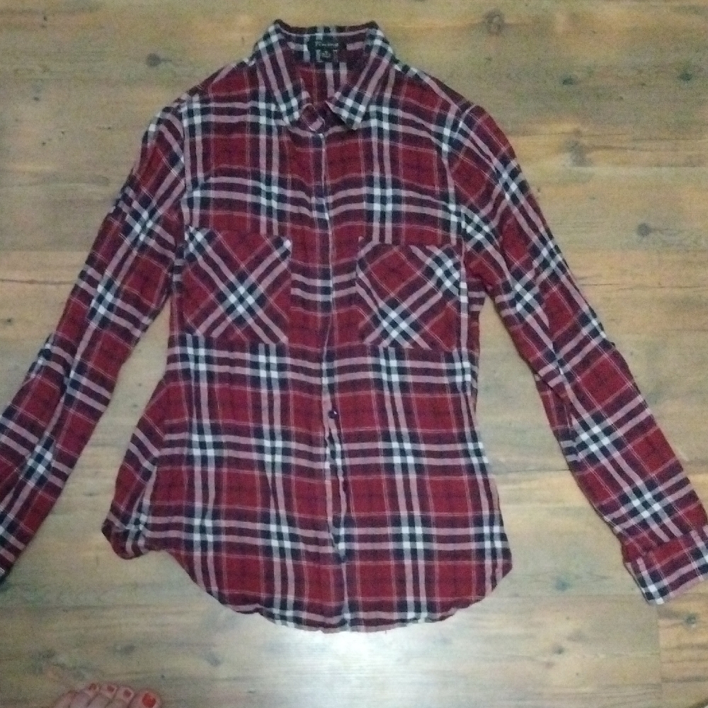 Timing Red Plaid Button Down Shirt